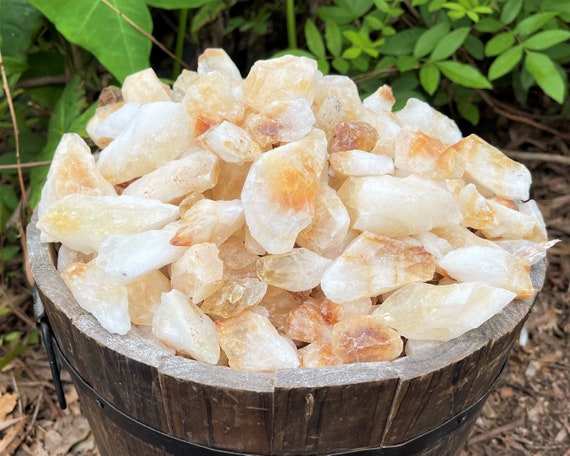 Citrine Crystal Points, Large CLEARANCE Citrine Chunks - Choose Ounces or lb Bulk Wholesale Lots ('B' Grade Large Citrine Points)