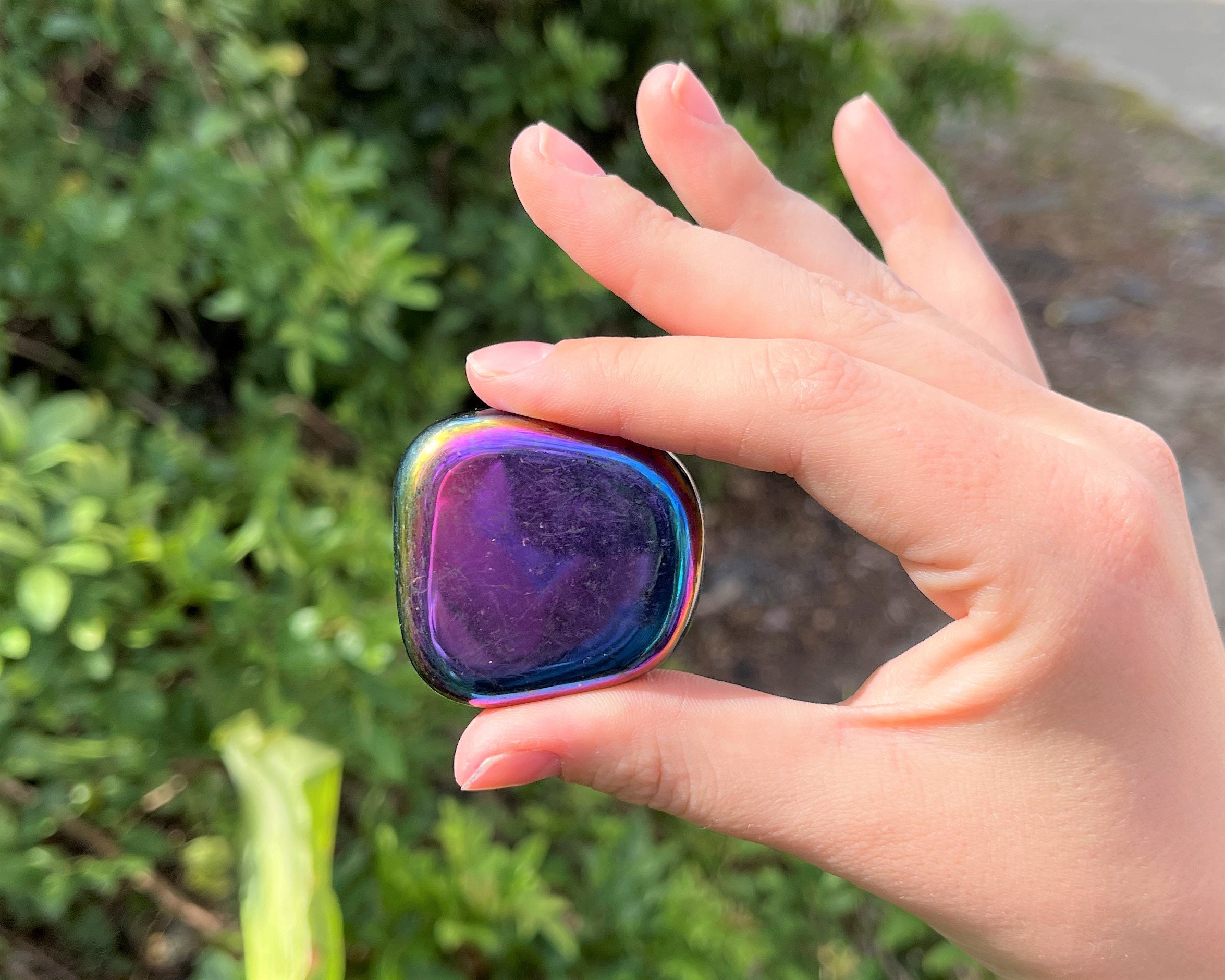 LARGE Rainbow Hematite Palm Stones Choose How Many Pieces