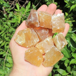 Honey Calcite Rough Natural Stones, 1' - 2": Choose How Many Pieces (Premium Quality 'A' Grade)