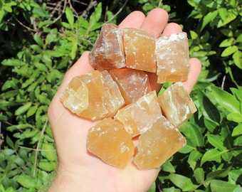 Honey Calcite Natural Rough Stones - Choose How Many Pieces ('A' Grade Raw Calcite Crystals)