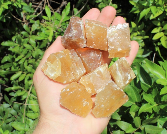 Honey Calcite Rough Natural Stones, 1' - 2": Choose How Many Pieces (Premium Quality 'A' Grade)