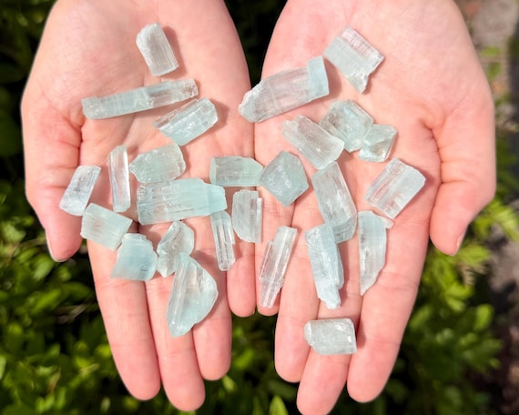 Natural Aquamarine Crystals - Genuine AAA Grade Blue Aquamarine Mineral Specimens From Pakistan - Choose Size
