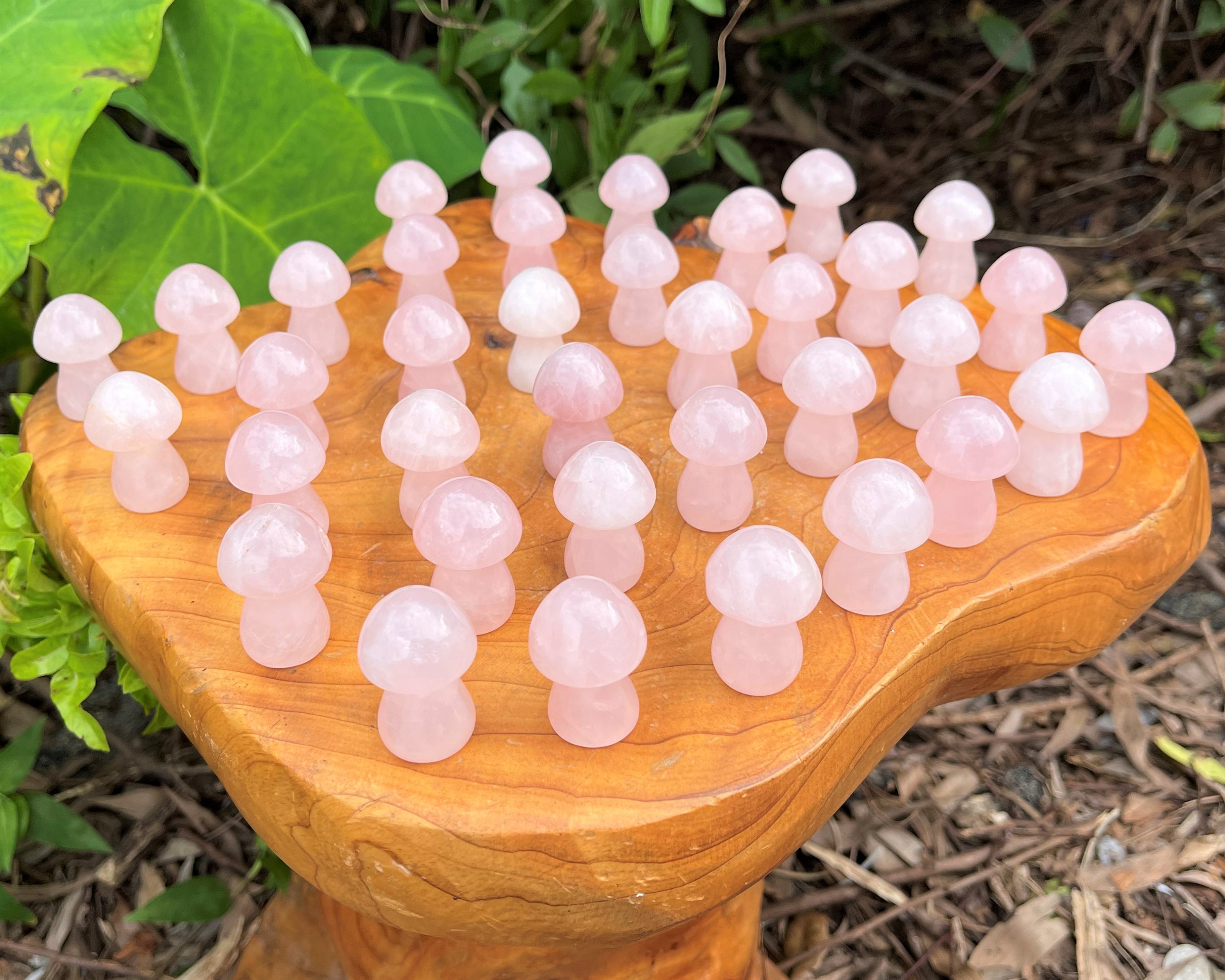 Rose Quartz Crystal Mushrooms, 1.5 Tall & Chunky Choose How Many