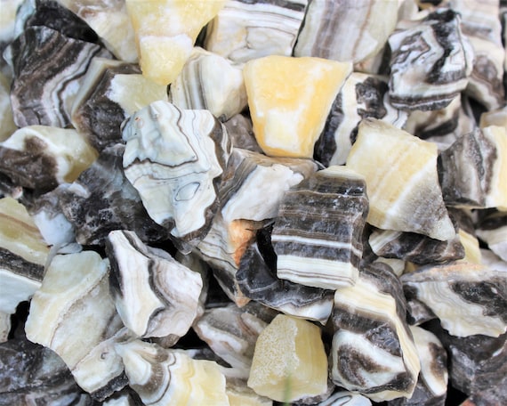 LARGE Rough Natural Zebra Calcite, 2 - 3": Choose Ounces or lb Bulk Wholesale Lots (Premium Quality 'A' Grade)