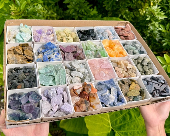 Rough Natural Gemstone Chips Wholesale Bulk Lots - HUGE ASSORTMENT - Crafters Stones, Wire Wrapping, Tumbling, Jewelry & More!