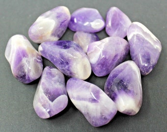 Chevron Amethyst Tumbled Stones: Choose How Many Pieces ('A' Grade, Tumbled Banded Amethyst, Healing Crystals)