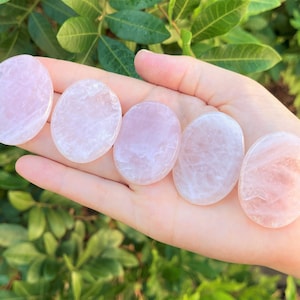 Rose Quartz Worry Stone - Choose How Many (Smooth Polished Rose Quartz Palm Stone Crystals)