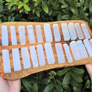 2.5 3 Selenite Sticks: Choose Amount 8 oz, 1 2 3 5 10 or 15 lb Bulk Wholesale Lot Mini Selenite Logs Crystal Sticks Wand Blade image 9