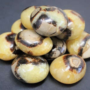 Wholesale Bulk Lot Septarian Palm Stones: Hand Polished Septarian Crystal (&#39;A&#39; Grade Large Septarian Pebble)