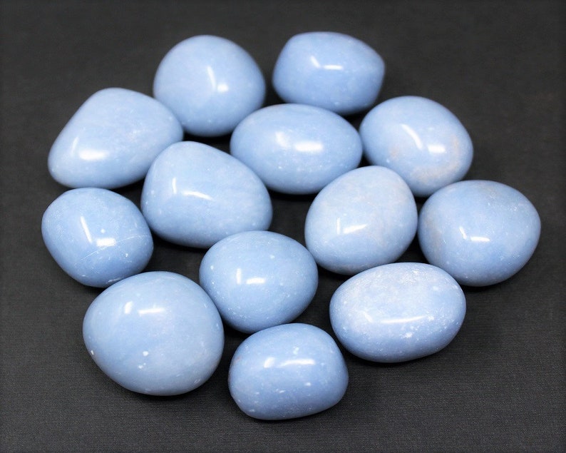 Angelite Tumbled Stones: Choose How Many Pieces Premium Quality 'A' Grade image 3