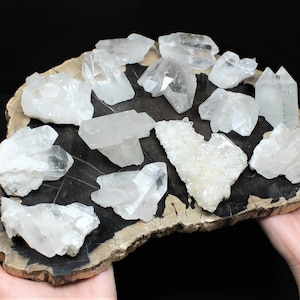 Grade A++ Clear Quartz Crystal Cluster, Choose Size: 1&quot;- 2&quot; & 2&quot;- 3&quot; (Clear Quartz Geode, Quartz Cluster, Crystal Geode)