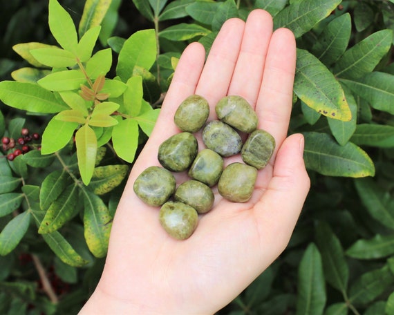 Vesuvianite Tumbled Stones: Choose How Many Pieces (Premium Quality 'A' Grade, Medium Size)