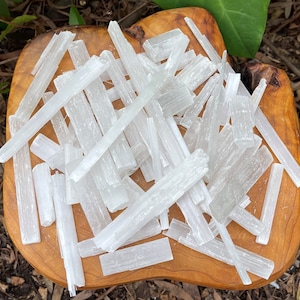 Selenite Pieces Mixed Sizes: CLEARANCE Crystal Wand Blades Logs Shards - You Choose Amount (8 oz, 1 lb, 2 lb, 5 lb, 10 lb or 15 lb) Bulk Lot