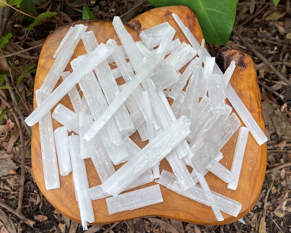 Selenite Pieces Mixed Sizes: CLEARANCE Crystal Wand Blades Logs Shards - You Choose Amount (8 oz, 1 lb, 2 lb, 5 lb, 10 lb or 15 lb) Bulk Lot