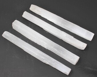 Selenite Sticks 4 Pieces LARGE 7" - 8" : Rough Healing Crystal for Reiki Chakra Meditation Grid Work Protection