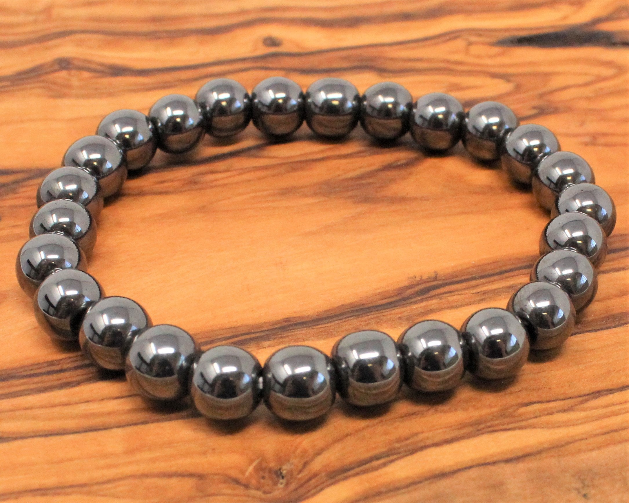 Hematite Elastic Bracelet - 6mm & 8mm Beads