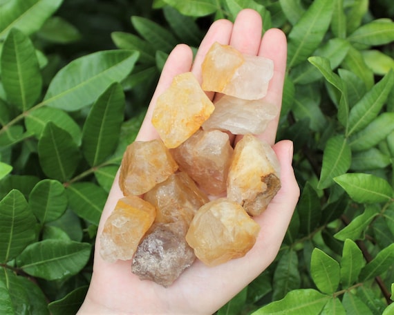 Golden Healer Quartz Rough Natural Stones: Choose How Many Pieces (Premium Quality 'A' Grade Raw Yellow Hematoid Quartz Crystals)