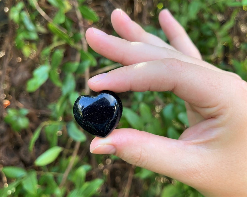 Blue Goldstone Heart 1 Choose How Many 'A' Grade Premium Quality Blue Goldstone Crystal Hearts image 3