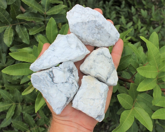 LARGE White Howlite Natural Rough Chunk, 2" - 3" (Rough White Howlite, Raw White Howlite, 'A' Grade)