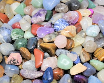 Assorted Mix Tumbled Stones: SMALL, MEDIUM or LARGE Sizes Wholesale Bulk Lots (Mixed Assorted Tumbled Stones)