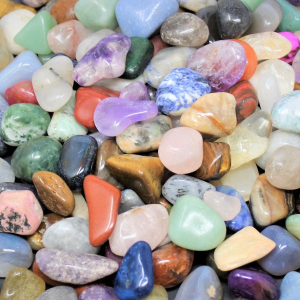 Assorted Mix Tumbled Stones: SMALL, MEDIUM or LARGE Sizes Wholesale Bulk Lots (Mixed Assorted Tumbled Stones)