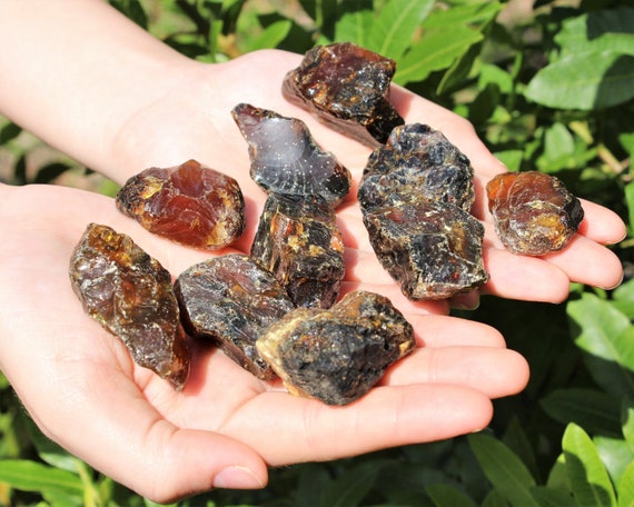 Indonesian Black Amber Rough Natural Crystals, 1 - 2" Size: Choose How Many ('A' Grade Raw Amber)