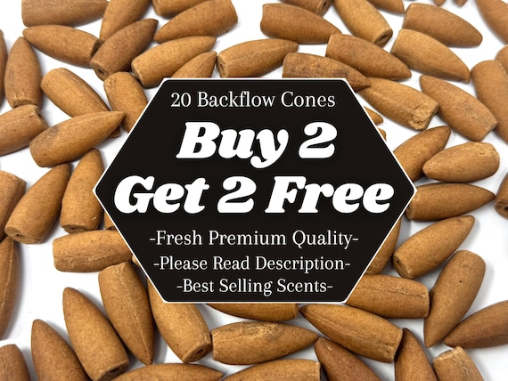 20 BACKFLOW Incense Cones Buy 2 Get 2 FREE: Choose Scent