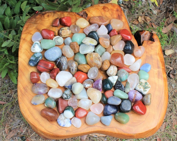 Assorted Mixed Tumbled Stones MEDIUM 3 lb Wholesale Bulk Lot