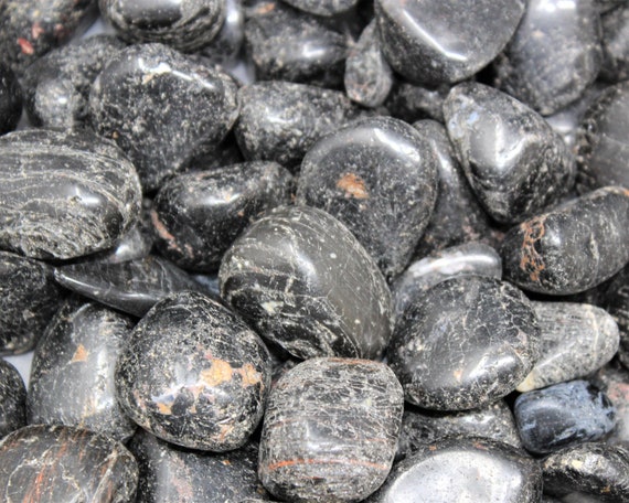 LARGE Black Tourmaline Tumbled Stones, 1.25 - 1.75": Choose Ounces or lb Bulk Wholesale Lots (Premium Quality 'AAA' Grade)