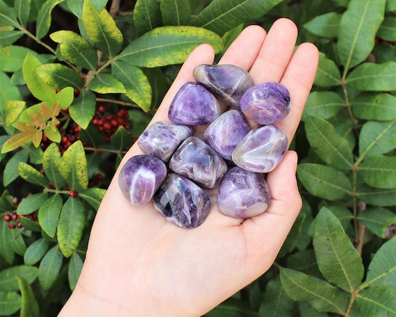 Chevron Amethyst Tumbled Stones: Choose How Many Pieces (Premium Quality 'A' Grade, Tumbled Banded Amethyst)