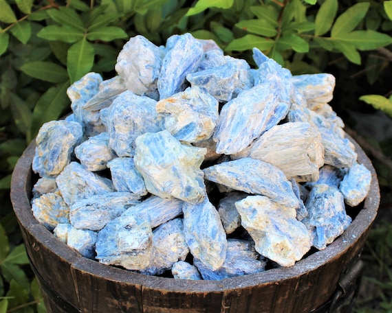 Blue Kyanite Rough Natural Stones: Choose Ounces or lb Bulk Wholesale Lots (Premium Quality 'A' Grade)