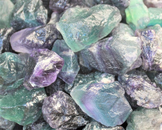 LARGE Fluorite Raw Natural Stones, 2 - 3" Choose Ounces or lb Bulk Wholesale Lots (Premium Quality 'AAA' Grade Rough Fluorite Crystals)