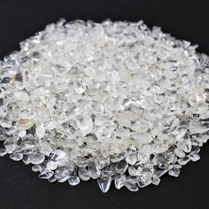 Clear Quartz Semi Tumbled Gemstone Mini Chips 3 - 8 mm: Choose Ounces or lb Loose Wholesale Bulk Lots ('AAA' Grade, Clear Quartz Chips)