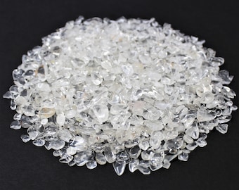 Clear Quartz Semi Tumbled Gemstone Mini Chips 5 - 15 mm: Choose Ounces or lb Loose Wholesale Bulk Lots ('AAA' Grade, Clear Quartz Chips)