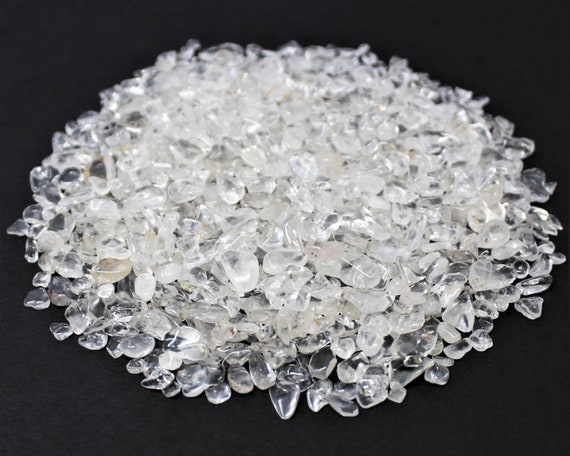 Clear Quartz Semi Tumbled Gemstone Mini Chips 3 - 8 mm: Choose Ounces or lb Loose Wholesale Bulk Lots ('AAA' Grade, Clear Quartz Chips)