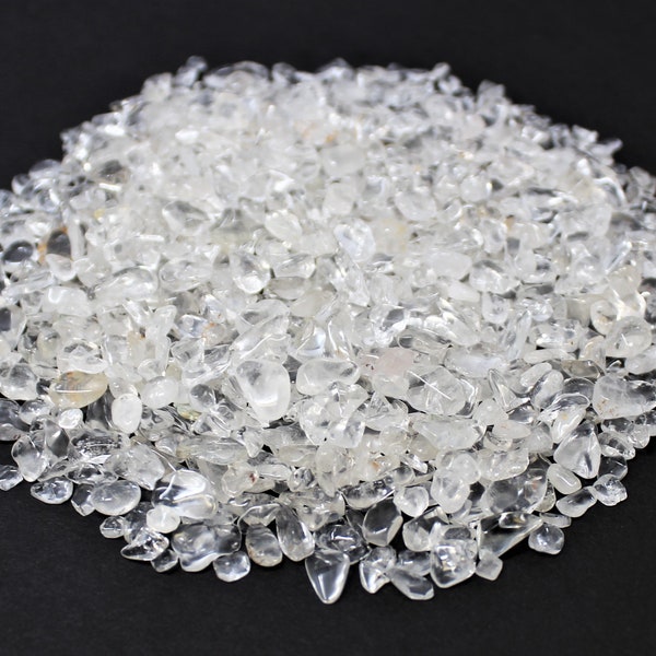 Clear Quartz Semi Tumbled Gemstone Mini Chips 3 - 8 mm: Choose Ounces or lb Loose Wholesale Bulk Lots ('AAA' Grade, Clear Quartz Chips)