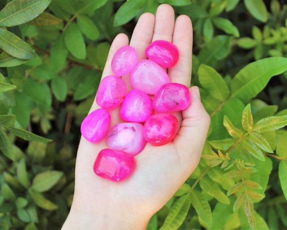 Pink Onyx Tumbled Stones: Choose How Many Pieces (Premium Quality 'A' Grade)