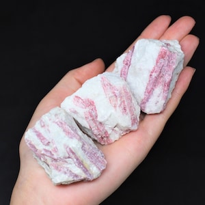 LARGE Pink Tourmaline Natural Rough Crystals:  Choose Size 0.5 - 5&quot; (Premium Quality &#39;A&#39; Grade, Raw Pink Tourmaline Stones)