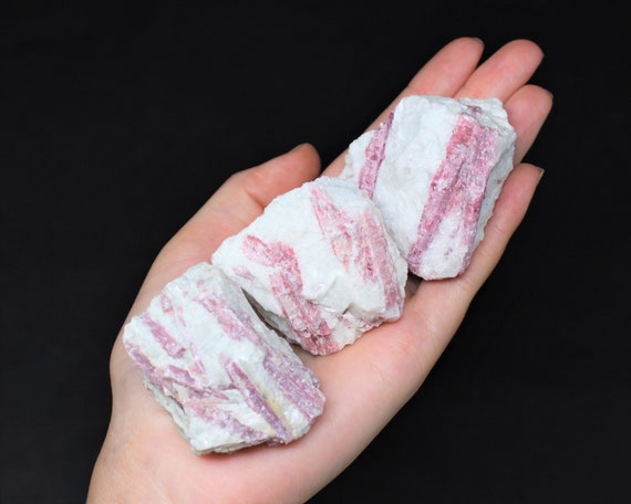 LARGE Pink Tourmaline Natural Rough Crystals:  Choose Size 0.5 - 5" (Premium Quality 'A' Grade, Raw Pink Tourmaline Stones)