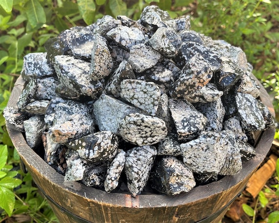 Snowflake Obsidian Rough Natural Stones: Choose Ounces or lb Bulk Wholesale Lots (Premium Quality 'A' Grade)