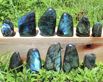 Polished Labradorite Freeform: High Flash Free Standing Display Specimens - You Choose Size ('A' Grade Beautiful Labradorite Free Form)