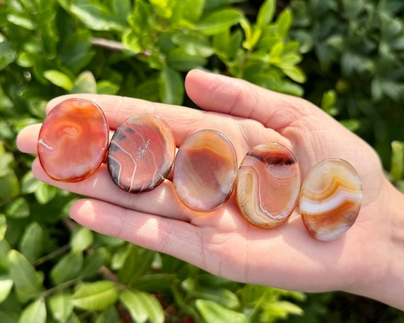 Carnelian Worry Stone - Choose How Many (Smooth Polished Worry Stone, Carnelian Palm Stone, Carnelian Pocket Stone)