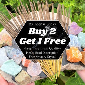 20 Incense Sticks BUY 2 GET 1 FREE! + Free Crystals! - Choose Your Scent (Premium Quality Handmade Incense)