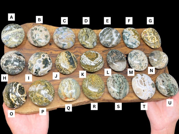 7th Vein Ocean Jasper Hand Polished Stones: Choose EXACT Specimen Shown ('AAA' Grade, Polished Ocean Jasper, Ocean Jasper Palm Stones)