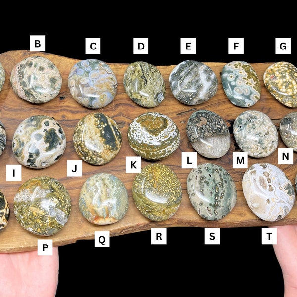 7th Vein Ocean Jasper Hand Polished Stones: Choose EXACT Specimen Shown ('AAA' Grade, Polished Ocean Jasper, Ocean Jasper Palm Stones)