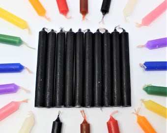 Black 4" Mini Chime Candles - Sets of 10 (Wholesale Altar, Spell & Ritual Candles)