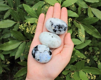 Rainbow Moonstone Hand Polished Stones: Choose How Many Pieces ('A' Grade, Polished Rainbow Moonstone Pebble)