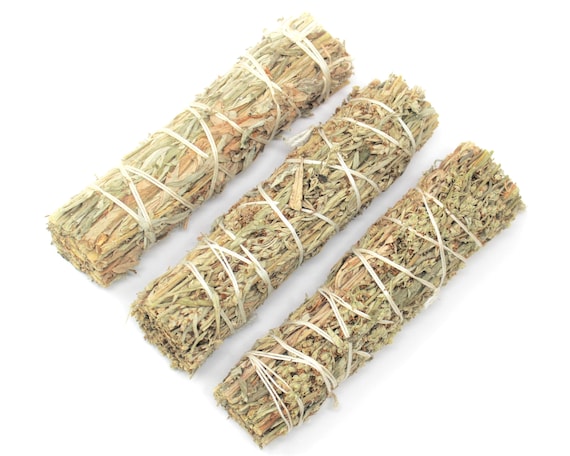 Black Sage Smudge (Mugwort) 4" Sticks - 3 Piece Lot (Fresh Bundles For Incense & Craft Uses)