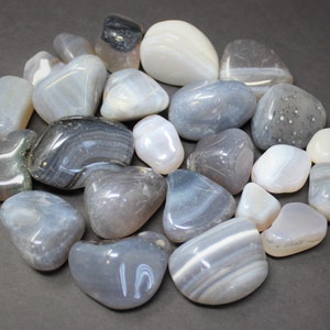 Large Chalcedony Tumbled Stones, 1 - 1.25&quot;: Choose Ounces or lbs Wholesale Bulk Lots (&#39;A&#39; Grade Tumbled Chalcedony, Healing Crystals)