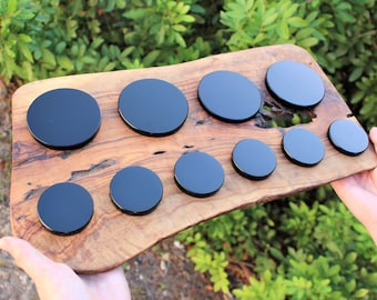 Miroirs de divination en cristal d'obsidienne noire, 2" 3" 4" ou 6" - Taille au choix (Miroirs divinatoires de qualité « AAA »)